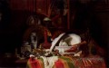 Trinquier Antoine Guillaume Nature morte aux plats Un vase Un chandelier et autres objets Gustave Jean Jacquet